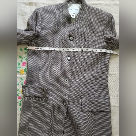Pre-owned vintage OSCAR fashionable blazer dobby-weave jacket, Size 8. - Picture 3 of 12